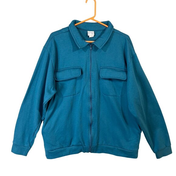 Casual Joe Men's Size XL Full Zip Jacket Turquoise EUC - Picture 1 of 9